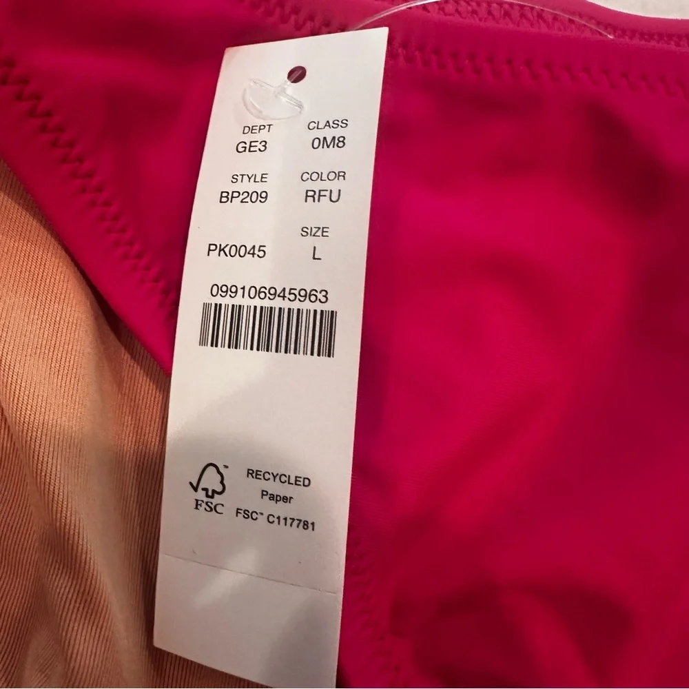 J. Crew Heritage 1989 High-Leg Bikini Bottom‎ Women's Large Radiant Fuchsia NWT